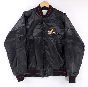 Snap-on Tools Horizons Sportswear Full Snap Satin Bomber Jacket Black Mens L - Picture 1 of 6