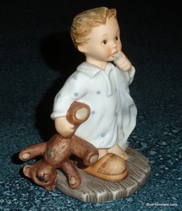 "Tuck Me In" Goebel Berta Hummel Figurine BH 205 Little Boy With Teddy Bear GIFT - Picture 1 of 10