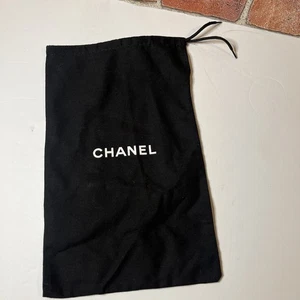 Authentischer Chanel Staubbeutel schwarz Logo Aufbewahrung Reise Schuh Handtasche Schutz - Bild 1 von 3