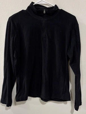 Женский пуловер Columbia XL черный 1/4 на молнии с длинным рукавом топ повседневный для улицы - Изображение 1 из 3