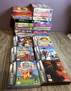 Nintendo Gameboy Advance Game Lot Power Rangers Scooby Doo SpongeBob Star Wars - Picture 1 of 24