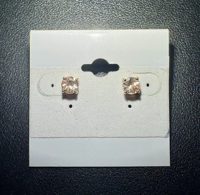 Aretes de oro rosa macizo de 10 k morganita de melocotón de 1,45 ctw (BAJO VENTA AL POR MENOR) Foto 1 de 4