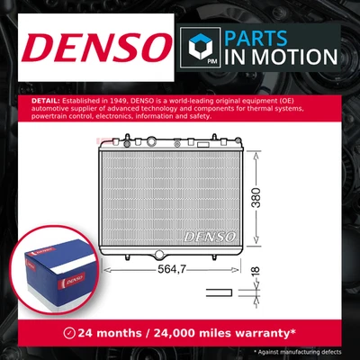 Radiator fits PEUGEOT 308 1.4 1.6 1.6D 2.0D 07 to 21 Denso 1330J7 1330P9 1330S5 - Image 1 of 4