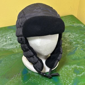 Duluth Trading Co. Women's Medium Black Trapper Bomber Hat Ear Flaps Quilted Med - Picture 1 of 7