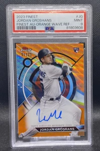 Topps Finest Jordan Groshans RC 2023 novato automático Miami Marlins naranja/25 PSA 9 - Imagen 1 de 2
