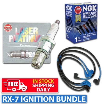 Juego de bujías y cables de encendido NGK para Mazda RX-7 FC 1,3 L 13B 13BT Foto 1 de 4