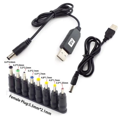 Universal USB to DC Power Boost Cable Charger Cord for Router Mini Fan Speaker - Image 1 of 4