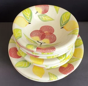 Vintage Rayware Fruit Pattern set of 12 Dinner Plates, Side Plates and Bowls - Picture 1 of 8
