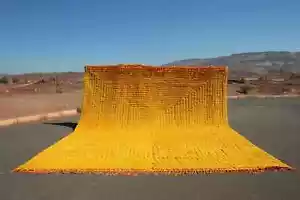 Yellow Moroccan European natural wool for softness and durability knotted - Picture 1 of 5