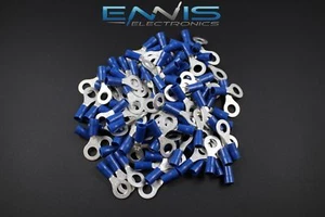 ANILLO VINILO CALIBRE 14-16 CONECTOR 1/4 25 PK TERMINAL CRIMPADO AZUL AWG COCHE SUV - Imagen 1 de 4