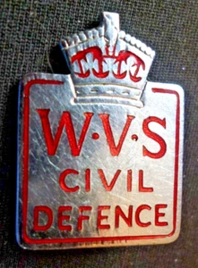 INSIGNIA PRENDEDOR DEFENSA CIVIL SERVICIO VOLUNTARIO MUJERES FRENTE A CASA SEGUNDA GUERRA MUNDIAL. - Imagen 1 de 2