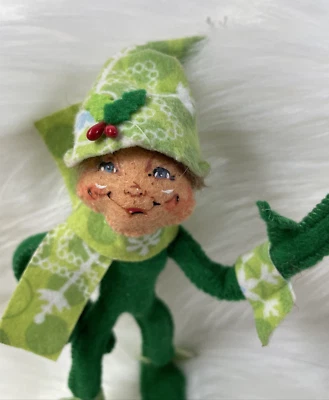 Annalee Navidad 7" 2012 Copo de Nieve Verde Elfo Foto 1 de 4