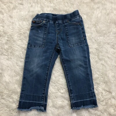 Hudson Kids Girl's 2T Elastic Waist Blue Jeans Raw Hem Stretch Cotton Blend. D2 - Image 1 of 4