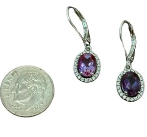 Pendientes de plata esterlina de alejandrita creados en laboratorio e0388l regalo para ella - Imagen 1 de 2