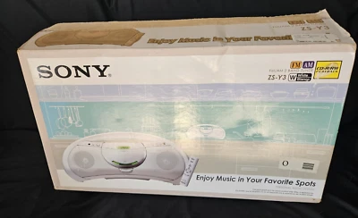 索尼 ZS-Y3 便携式 立体声 CD R/RW 播放器 调幅/调频 收音机 Megabass Boombox 全新!! — 第 1/4 张图片