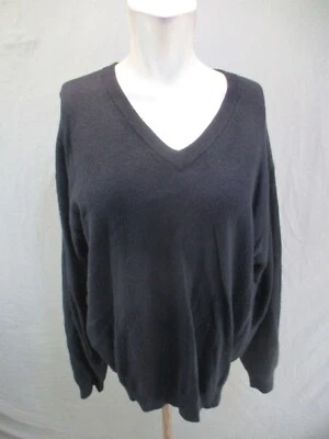 GREAT NORTHWEST Size L Mens BLK 100% Merino Wool V-Neck Stretch Warm Sweater 477 - Image 1 of 4