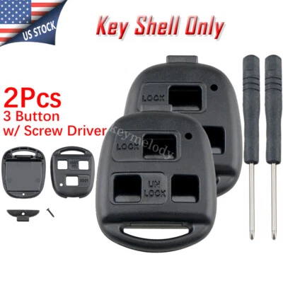 2 For 2008 - 2014 Toyota FJ Cruiser 3 Button Remote Key Fob Shell Case HYQ12BBT - Image 1 of 4