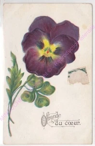 Cpa Gaufree Embossed Heart Offering Violet Thought - Picture 1 of 2