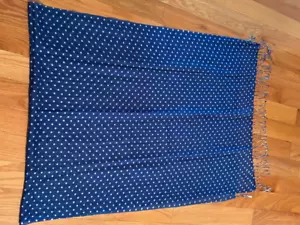 Bufanda lunares azules, 28 x 72, fino nuevo poliéster - Imagen 1 de 6