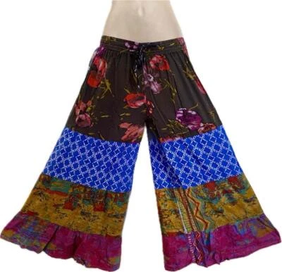 Sacred Threads Hippie Boho Festival No Match Tiered Palazzo Pants 223031 G - Image 1 of 4
