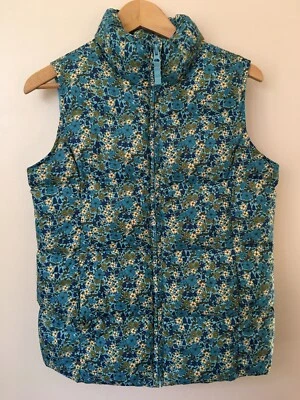 Chaleco acolchado LANDS' END para niños azul floral plumón/pluma - para niñas talla L/14 ¡COMO NUEVO! Foto 1 de 4
