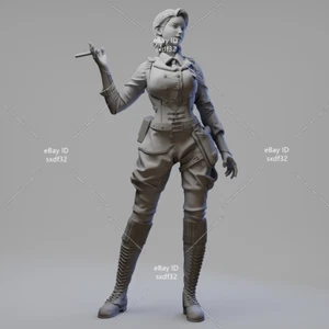 89cm Unassembled Unpainted Resin Officer Girl Miniature Scene Figure - Picture 1 of 10