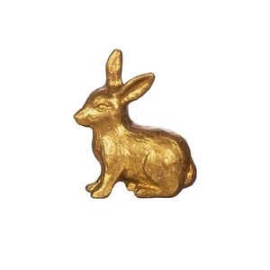 Gold Rabbit Drawer Door Knob Metal Hare Animal Cupboard Cabinet Handle Pull - Picture 1 of 3