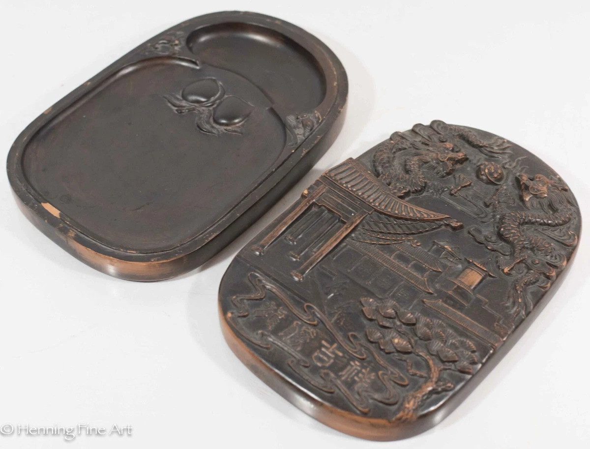 中国古玩 水ガン入 硯石 共箱 338g トヒチサ 東な7-0831⭐︎2F 砚台