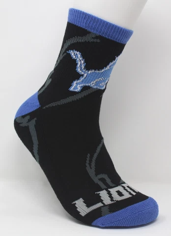 Detroit Lions NFL Black Blue Deuce Adult 1/4 Quarter Socks *Large Cover