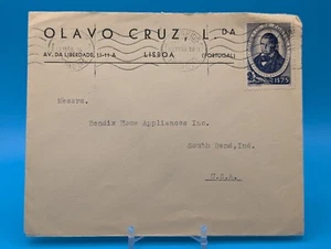 1946 Portugal Cover to South Bend IN, Bendix, Olavo Cruz, Avellar Brottero - Picture 1 of 5