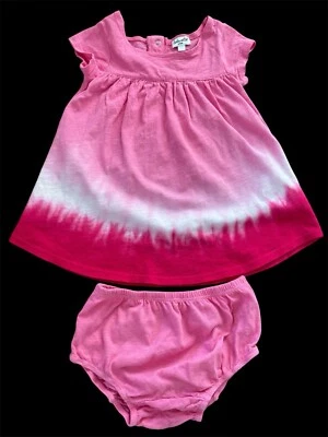 Splendid EUC Pink Tie Dye Cotton Knit Dress & Diaper Cover-6-12Mos - Image 1 of 4