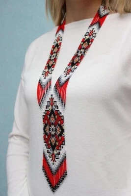 Handmade Seed Bead Necklace American Style Necklace Boho Beaded Necklace earring Foto 1 de 2