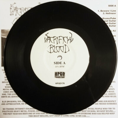 SACRIFICIAL BLOOD / TRAITOR Split 7 Record Bl...