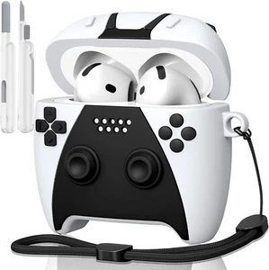3D Game Controller Design Case für AirPods 4. Gen (2024), Cleaner Kit, weiß - Bild 1 von 9