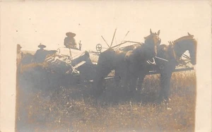 D63/ Occupational RPPC Real Photo Postcard c1910 Farming Horses Plow 27 - Picture 1 of 2