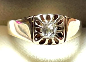 Antik  585 Gold 14 K Ring Altschliff Diamant ca. 0,25 ct. Ø 17mm RG 54 Juwelier - Bild 1 von 9
