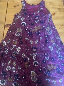 Boho Maroon Floral Sundress Lined Size L 10/12 Art Class Girls Target Sleeveless - Picture 1 of 8