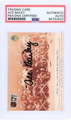 Ace Bailey Toronto Maple Leafs Signed 1991-92 Pro Set Ace Bailey #335 PSA Card - Image 1 of 4