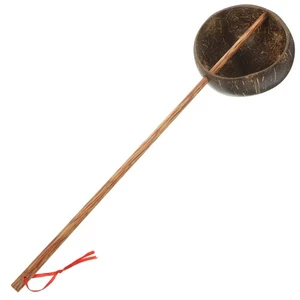 Holz Kokosnuss Schale Wasserschaufel Büro Bad Utensilien Stabil Löffel Schöpfkelle Hergestellt - Bild 1 von 12