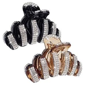 2Pcs Large Rhinestone Hair Clips, Crystal Jaw Clips Hairpin for Thick Hair, - Picture 1 of 8
