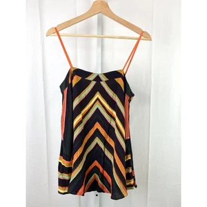 MAEVE Anthropologie Sacha Swing Blouse Tank Top Chevron Stripe Black Multi XS - Picture 1 of 10