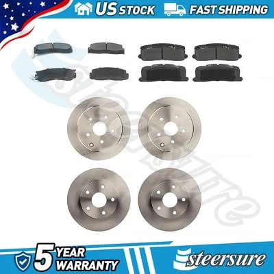 Juego de rotores de freno de disco delanteros traseros + pastillas para Toyota Previa 1991 1992 1993-1996 Foto 1 de 4