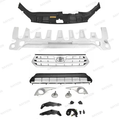 For Highlander 2011-13 Front Grille/Fog Light/Bumper Absorber/Radiator Cover Kit Foto 1 de 4