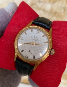 VINTAGE DF ANTICHOCS WATCH 15 RUBIS MANUAL WIND 1950'S GOLD PLATED 34MM GENTS - Picture 1 of 24