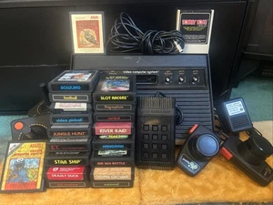 EUC ATARI 2600 System 20 Misc Games 2 Joysticks 2 Paddles 1 Video Touch Pad - Picture 1 of 15