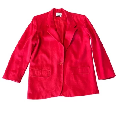 Blazer London Fog para mujer rojo talla 12 regular 100 % lana de estambre Foto 1 de 4