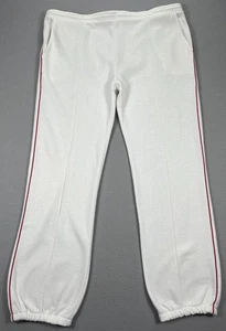 Vintage Christian Dior Mens XL White Sweatpants Joggers Red Side Stripe 80s - Picture 1 of 6