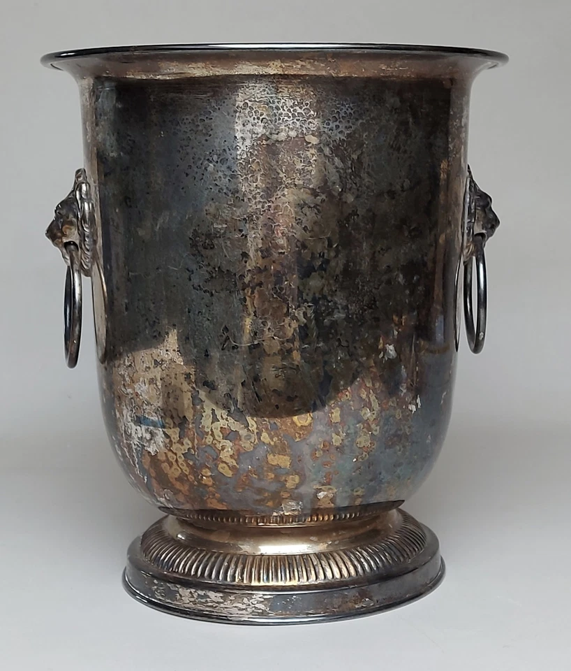 Alter französischer Löwenkopf Sekt Champagner Wein Flaschen Kühler Kübel shabby - Bild 1 von 4