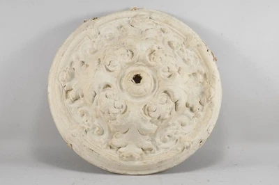 Q19L34- Antike Deckenrosette Gips und Pappe  - Bild 1 von 4