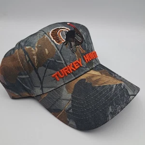 Vintage Turkey Hunter Camo Hat NOS w/ Tags – Full Cloth Strapback Cap - Picture 1 of 8